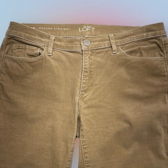 LOFT Women’s 28 / 6 Tan Modern Straight Corduroy Jeans - Picture 1 of 4